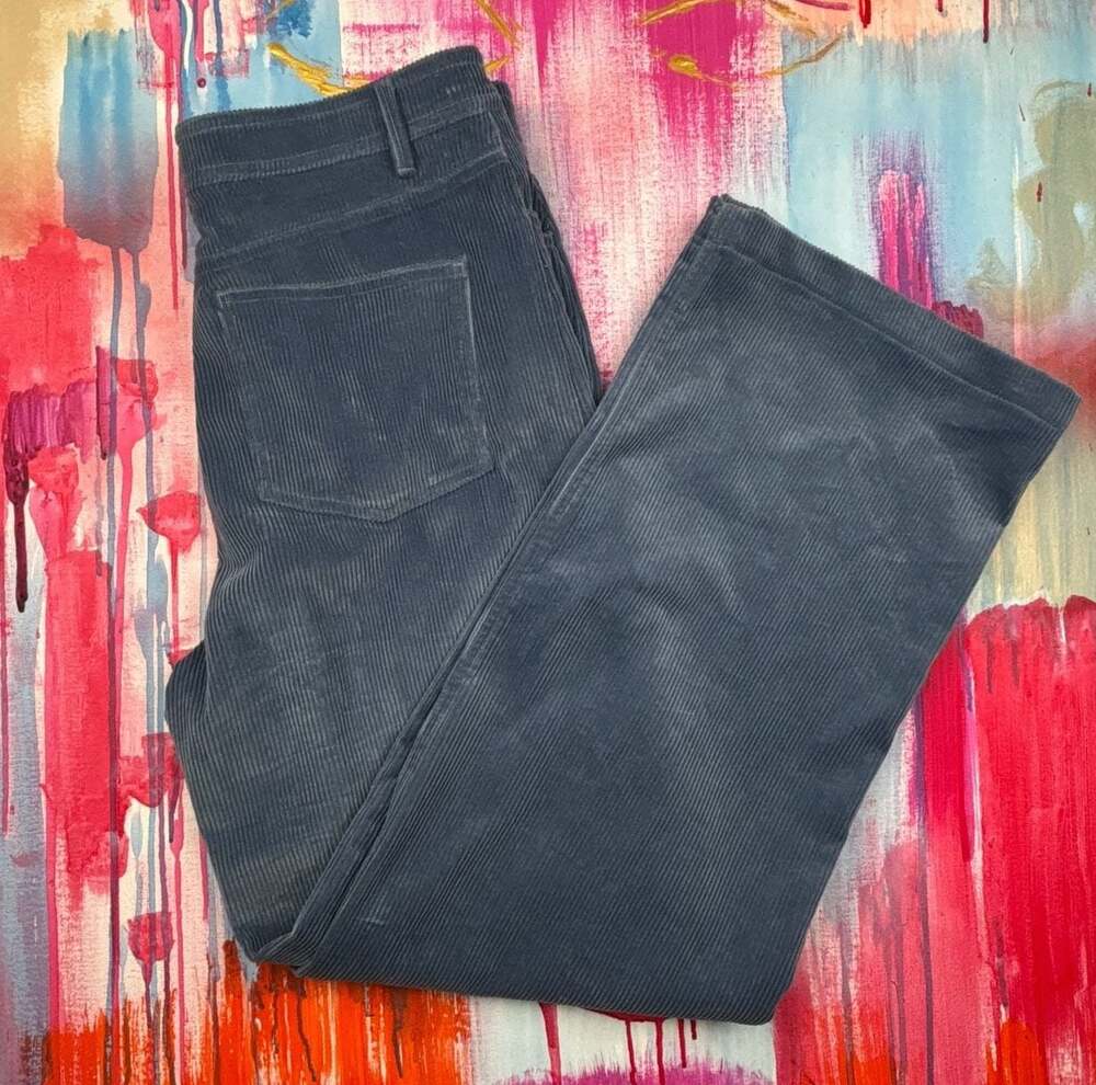 Sézane Loulou Trousers Blue Corduroy Wide Leg Pants